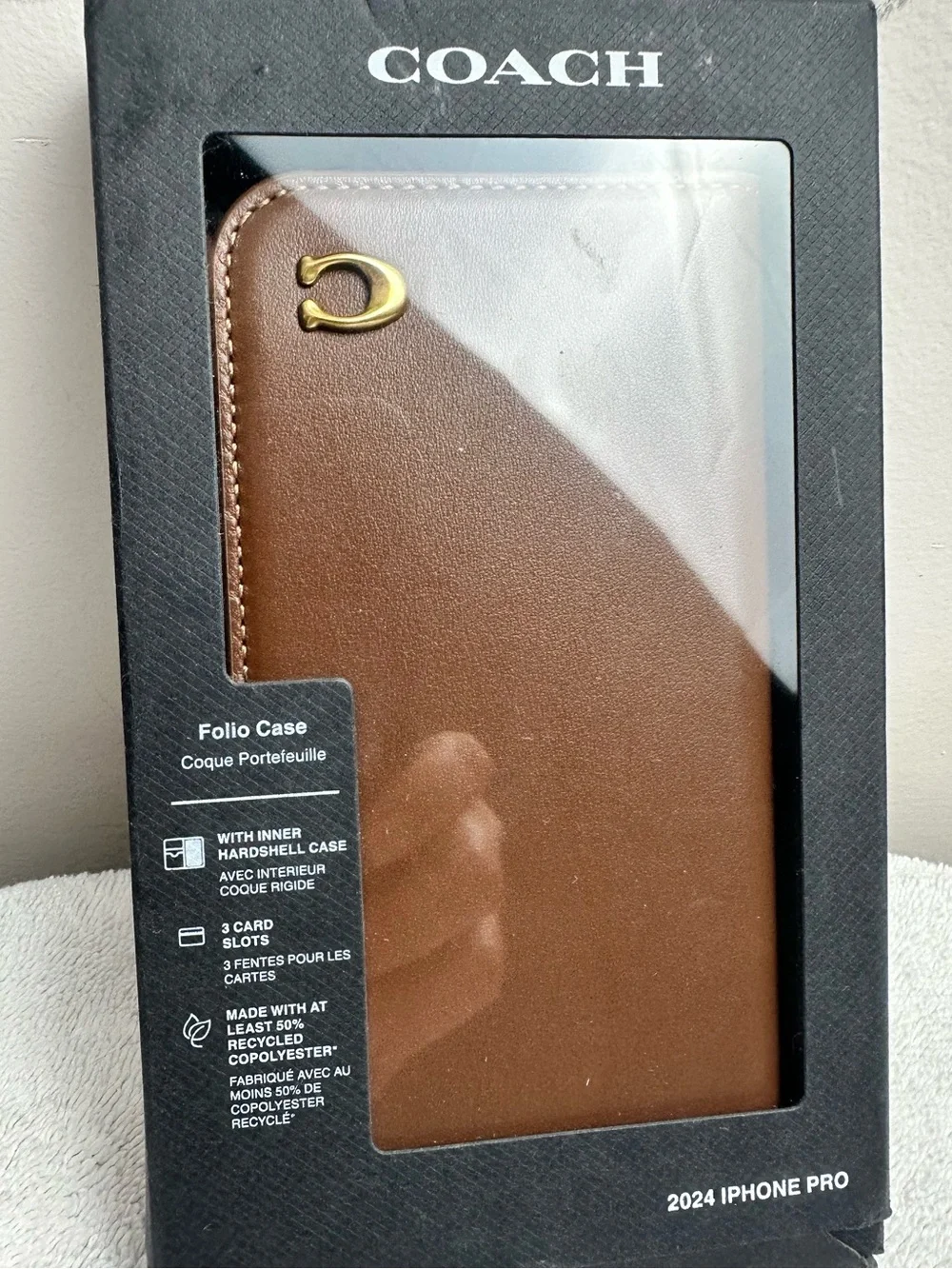 COACH Brown Folio Case for 2024 iPhone
